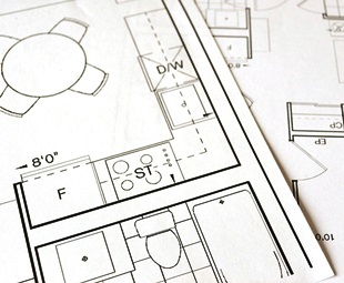 Bauplan - Wohnungsgrundriss 